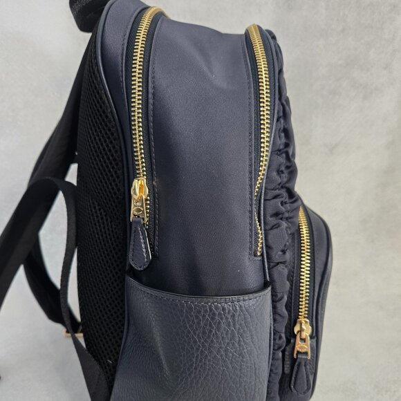 Designer Coach COURT Midnight Backpack with Quilted Design and Gold Accents main image 7